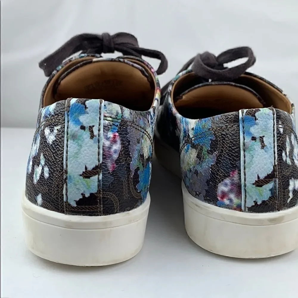 Calvin Klein Imilia floral monogram sneakers.